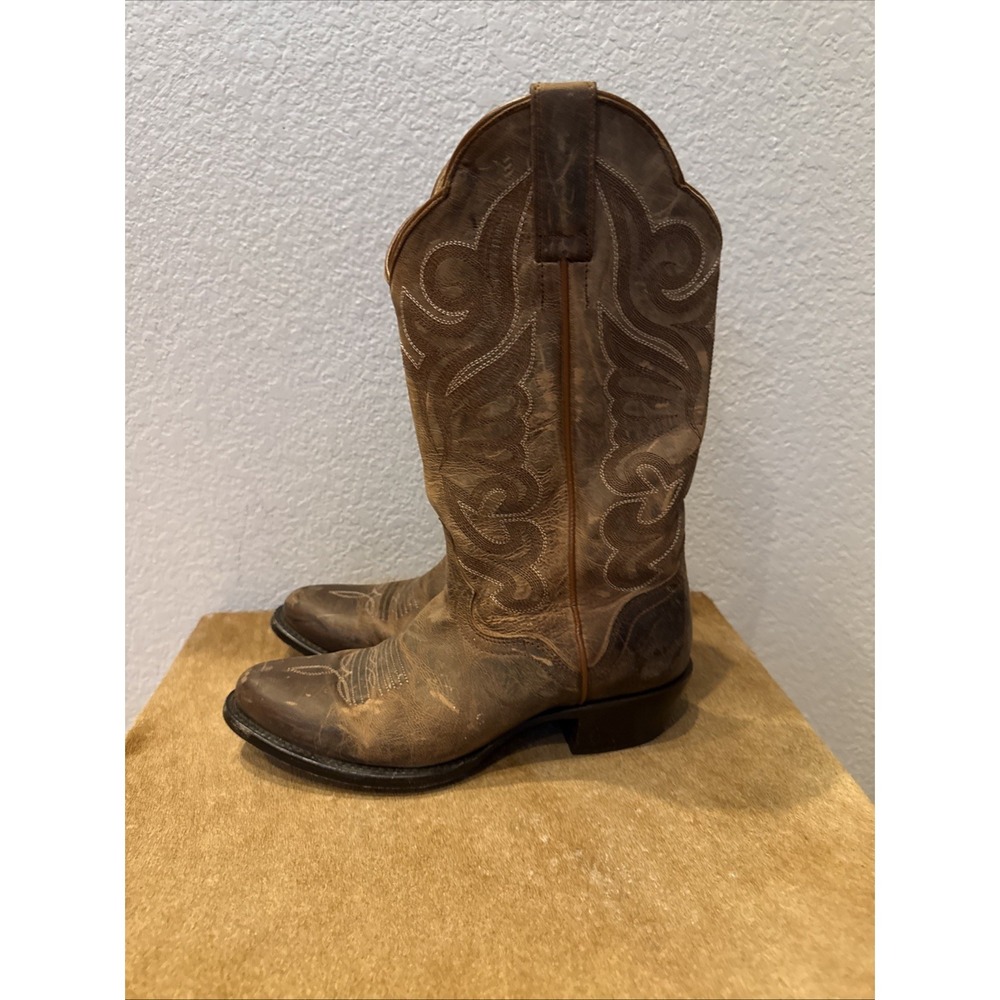 J.B. Dillon Goat‎ Leather Western Boots Womens 6C Brown Cowboy Made Mexico